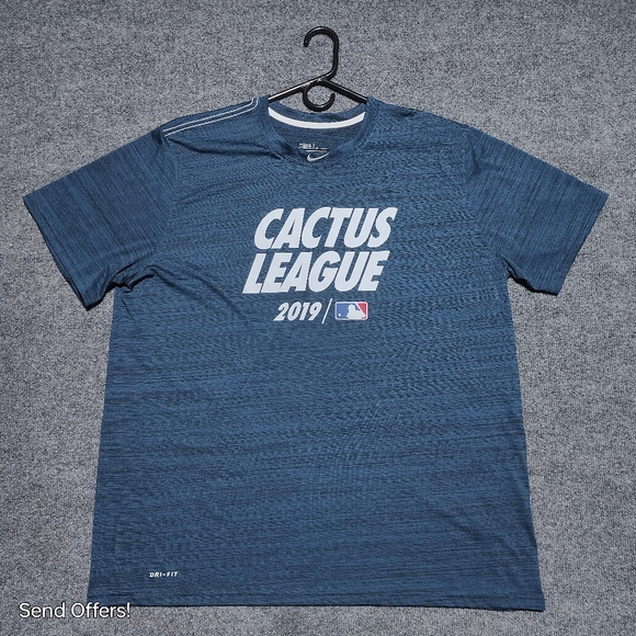 NIKE TEE SHIRT 2XL MENS CACTUS LEAGUE 2019 SHORT SLEEVE CREW NECK STRIPED - Picture 1 of 4